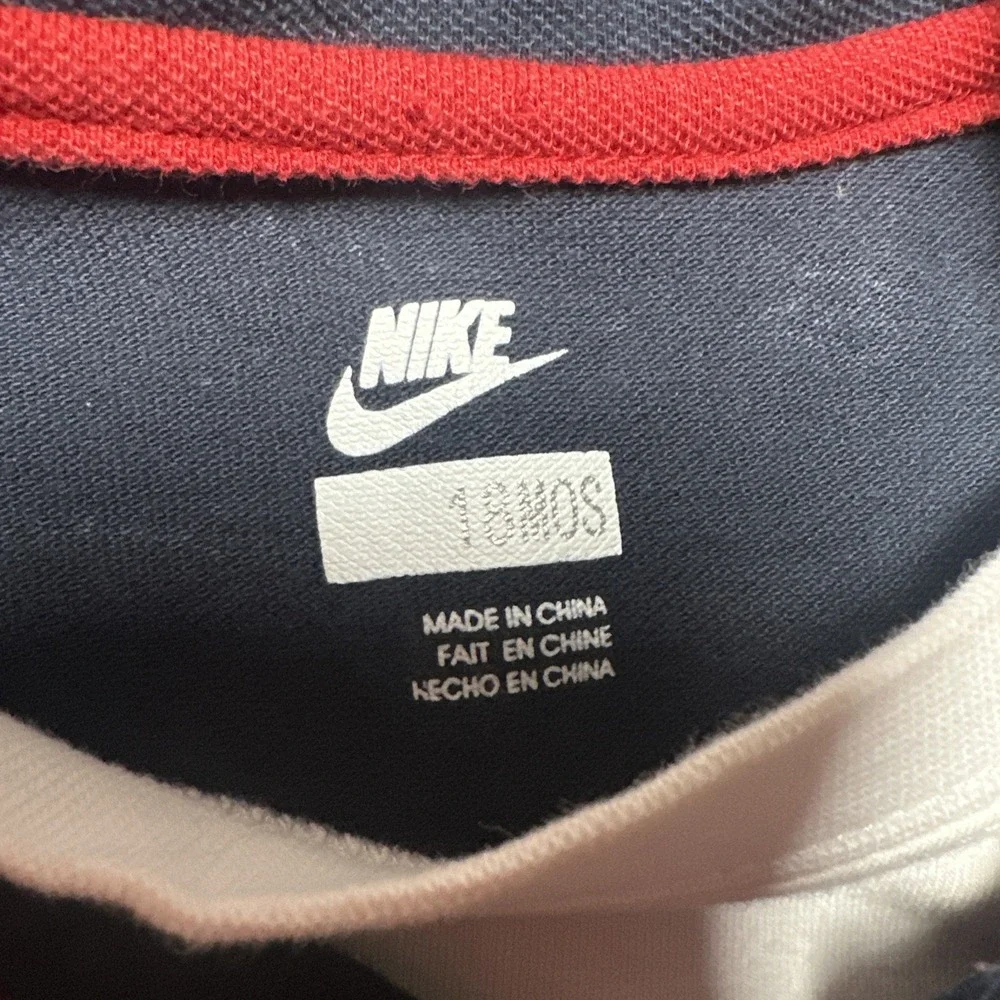Vintage 90s Nike Polo Built-in White Tee Pocket Swoosh‎ Red/Navy Toddler Sz 18M